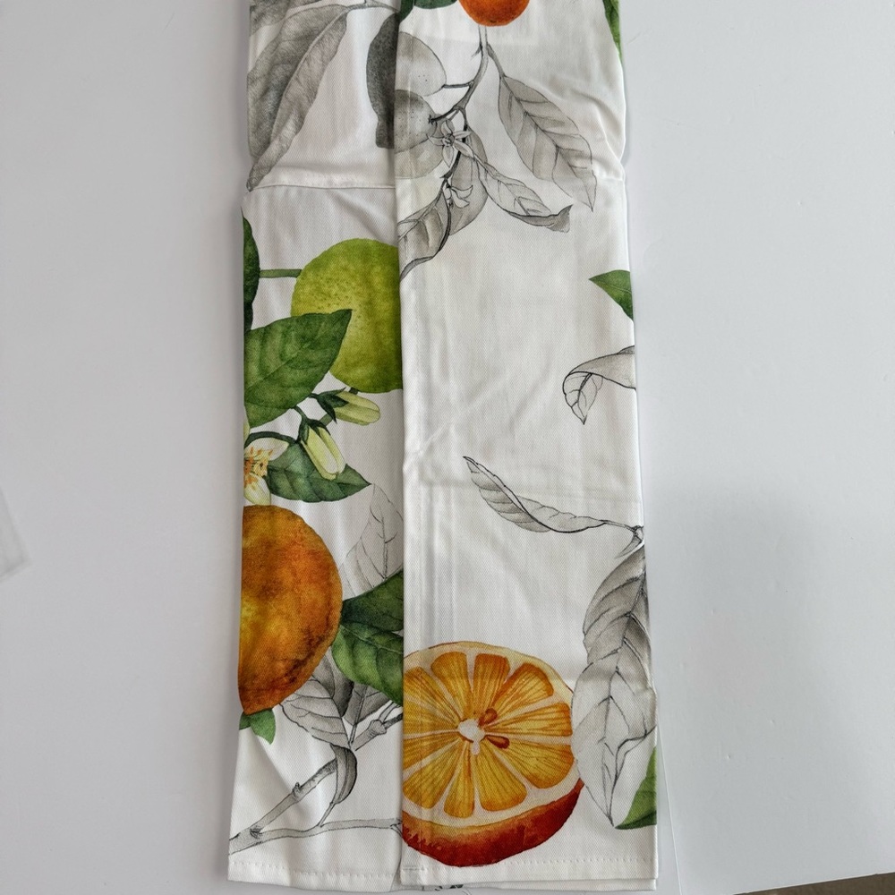 Williams Sonoma Citrus Apron NWT Cotton D-Ring Neck Pockets - Picture 10 of 14